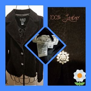 Live a Little Black Blazer with Crystal Buttons